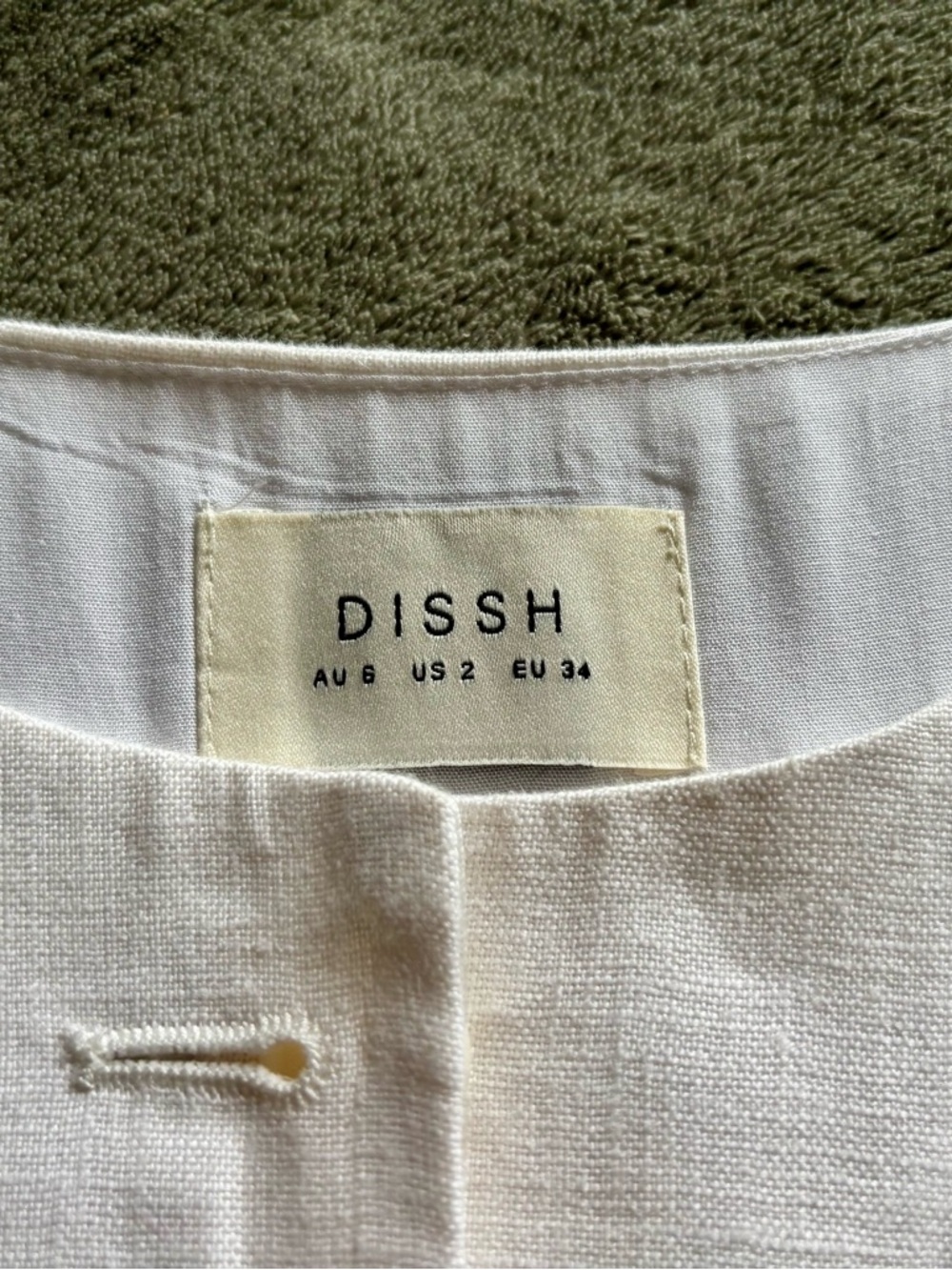 DISSH Alessia White Linen Vest Button Down Top with Belt - Picture 8 of 11
